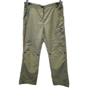 Woolrich Roll-Up Nylon Hiking Utility Pants Cinch Waist Lightweight Olive Large